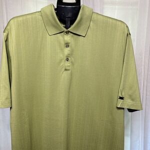 Nike Tiger Woods Golf Polo Short Sleeve Green Single Stitch Shirt - Size: XL